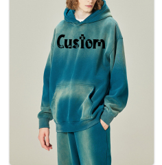 Custom Logo Printed 305gsm 100%Cotton Men'S Oversized Plain Drop Shoulder Tshirt Heavyweight Embossed Long Sleeve Unisex T Shirt