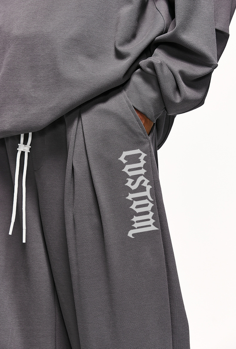 Custom Heavy Cotton Blank Street Wear Loose Vintage Acid Wash Tracksuit Sets Oversized Zipper Hoodie Pants Tracksuits Unisex Set