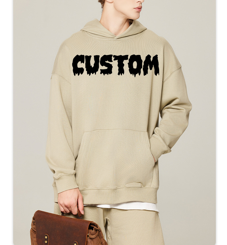 Factory Heavy Fleece Cropped No Strings Hoodies Custom Logo Tracksuit Sweatpants Work Out Casual Sport Wear Hoodies Set For Mens