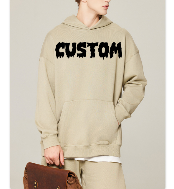 Factory Heavy Fleece Cropped No Strings Hoodies Custom Logo Tracksuit Sweatpants Work Out Casual Sport Wear Hoodies Set For Mens