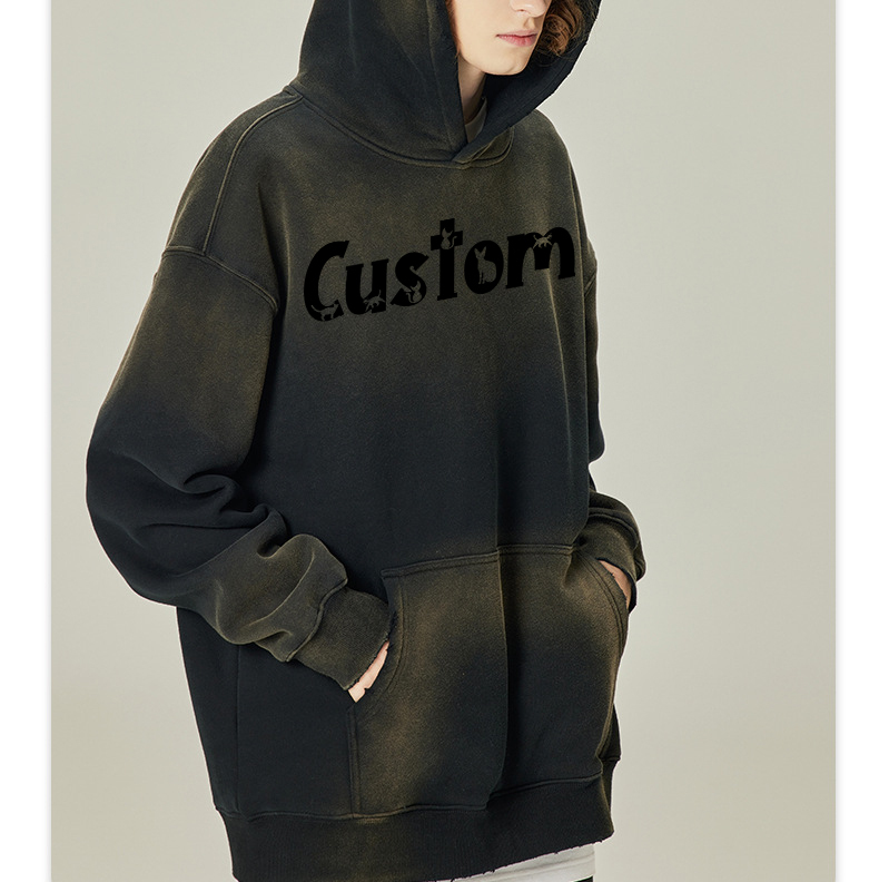 Custom Logo Printed 305gsm 100%Cotton Men'S Oversized Plain Drop Shoulder Tshirt Heavyweight Embossed Long Sleeve Unisex T Shirt