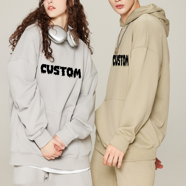 Factory Heavy Fleece Cropped No Strings Hoodies Custom Logo Tracksuit Sweatpants Work Out Casual Sport Wear Hoodies Set For Mens