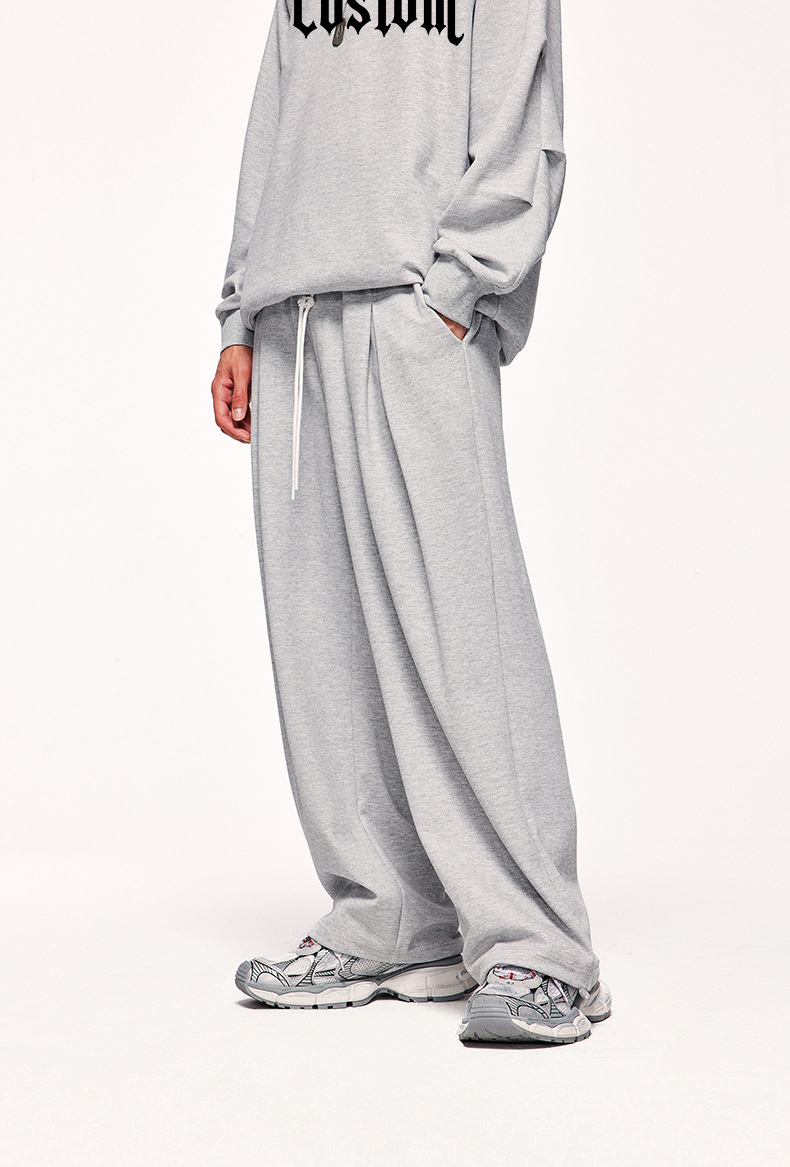Custom Heavy Cotton Blank Street Wear Loose Vintage Acid Wash Tracksuit Sets Oversized Zipper Hoodie Pants Tracksuits Unisex Set