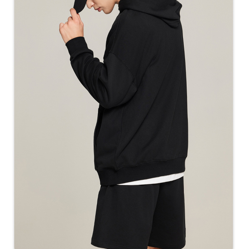 Factory Heavy Fleece Cropped No Strings Hoodies Custom Logo Tracksuit Sweatpants Work Out Casual Sport Wear Hoodies Set For Mens