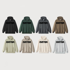 Factory Heavy Fleece Cropped No Strings Hoodies Custom Logo Tracksuit Sweatpants Work Out Casual Sport Wear Hoodies Set For Mens