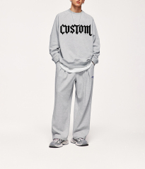 Custom Heavy Cotton Blank Street Wear Loose Vintage Acid Wash Tracksuit Sets Oversized Zipper Hoodie Pants Tracksuits Unisex Set