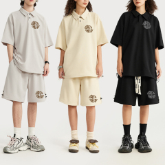 Custom Heavy Cotton Blank Street Wear Loose Vintage Acid Wash Tracksuit Sets Oversized Zipper Hoodie Pants Tracksuits Unisex Set