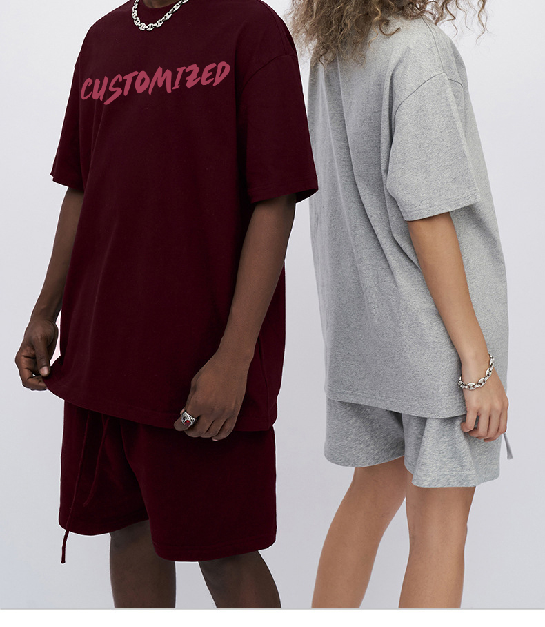 Custom Logo Printed 305gsm 100%Cotton Men'S Oversized Plain Drop Shoulder Tshirt Heavyweight Embossed Long Sleeve Unisex T Shirt