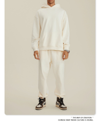 2024 heavy wool circle hoodie American fashion brand solid color male suit hoodie spring and autumn hoodie