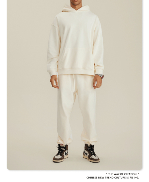 2024 heavy wool circle hoodie American fashion brand solid color male suit hoodie spring and autumn hoodie