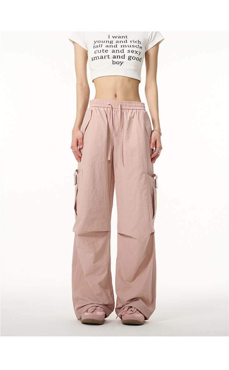 American retro overalls 2024 new summer casual pants straight leg sag loose wide leg pants for men and women wear overalls