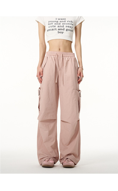 American retro overalls 2024 new summer casual pants straight leg sag loose wide leg pants for men and women wear overalls