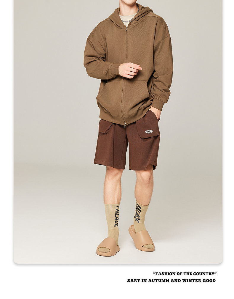 Autumn and winter new men and women can wear heavy hooded cardigan hoodie casual multi-color zipper hoodie coat