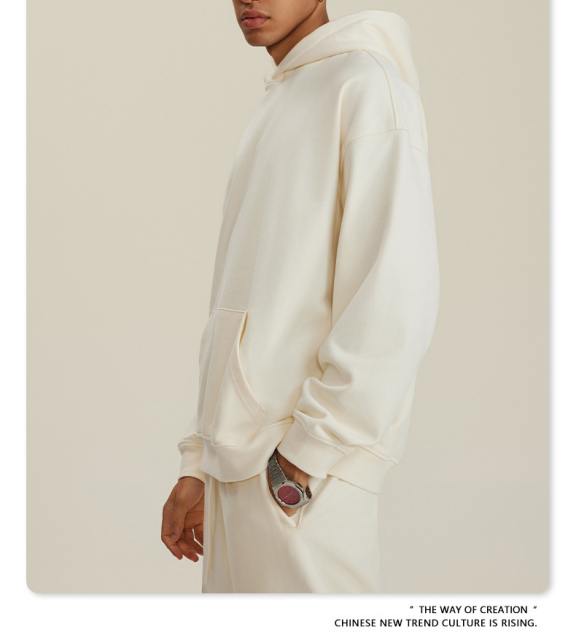 2024 heavy wool circle hoodie American fashion brand solid color male suit hoodie spring and autumn hoodie