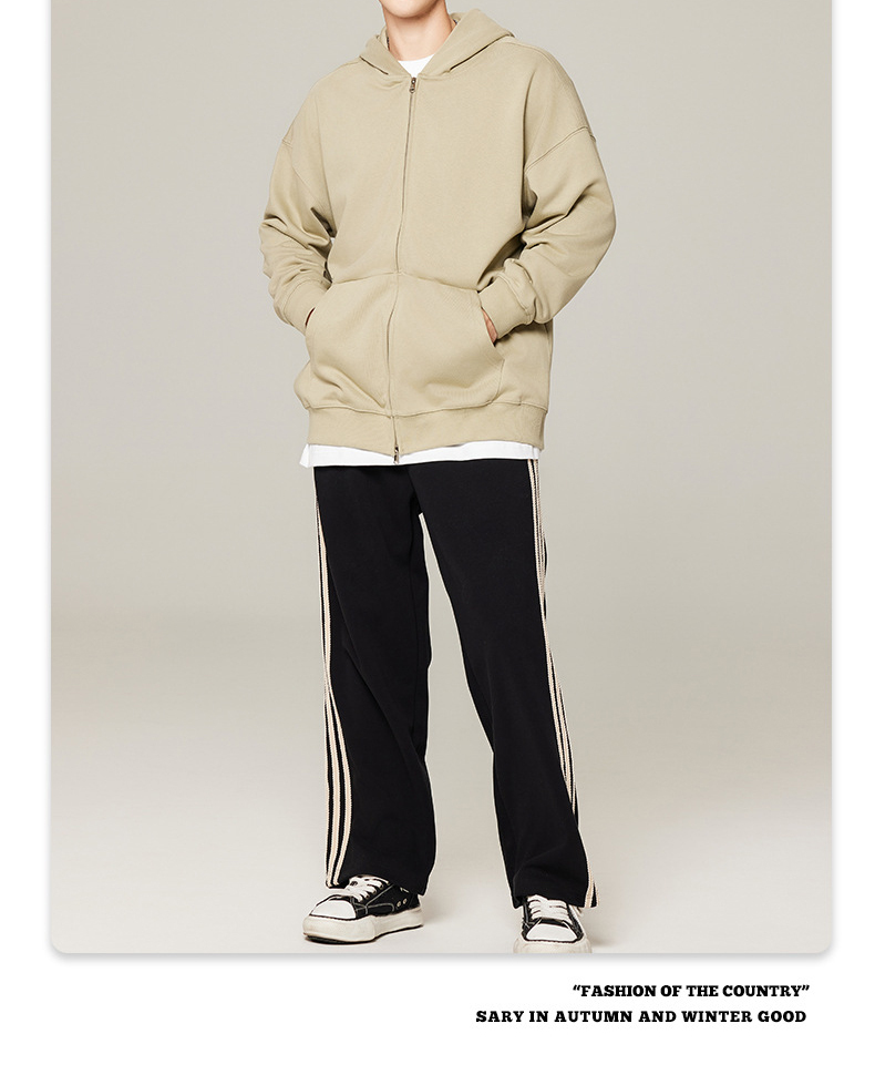 Autumn and winter new men and women can wear heavy hooded cardigan hoodie casual multi-color zipper hoodie coat