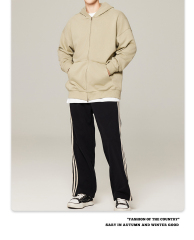 Autumn and winter new men and women can wear heavy hooded cardigan hoodie casual multi-color zipper hoodie coat