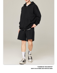 Autumn and winter new men and women can wear heavy hooded cardigan hoodie casual multi-color zipper hoodie coat