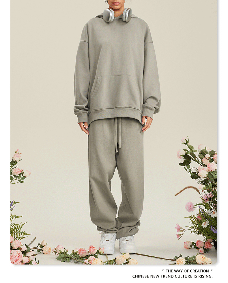 High quality heavy wool circle hoodie American solid color girls all set hoodie spring and autumn hoodie