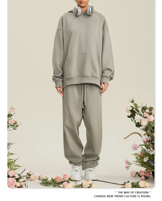 High quality heavy wool circle hoodie American solid color girls all set hoodie spring and autumn hoodie