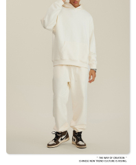 2024 heavy wool circle hoodie American fashion brand solid color male suit hoodie spring and autumn hoodie