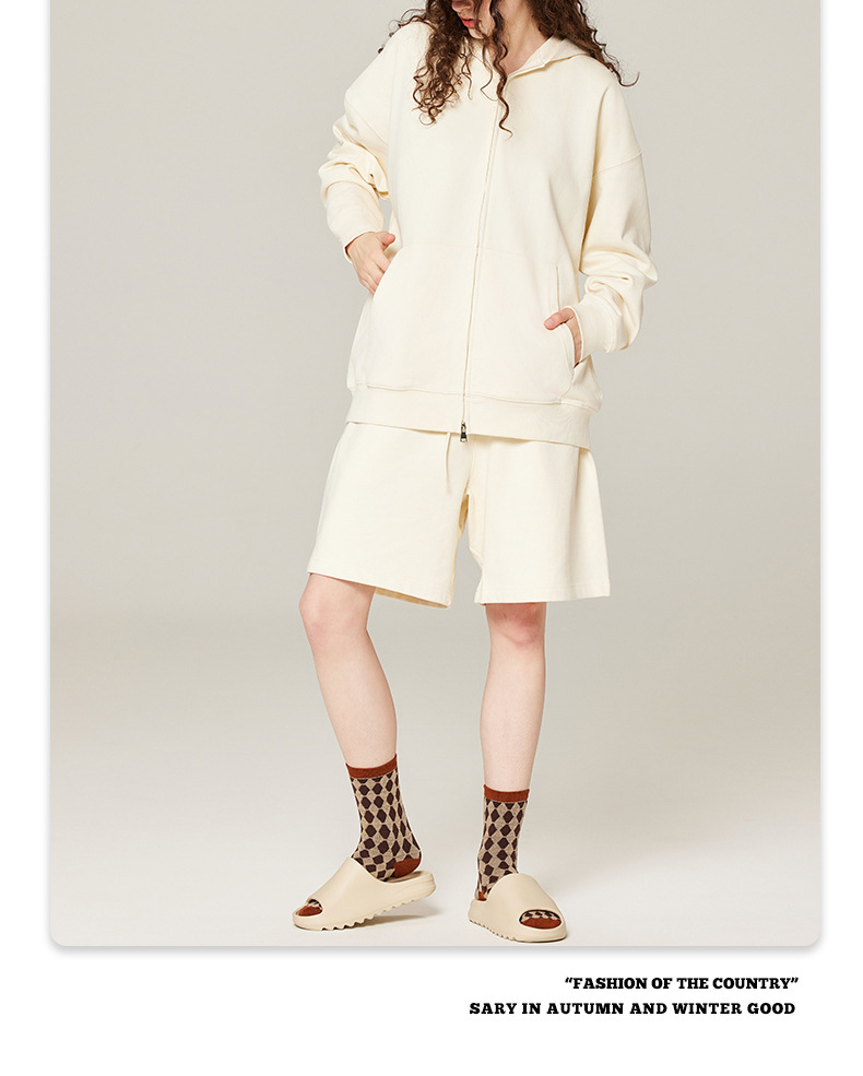 Autumn and winter new men and women can wear heavy hooded cardigan hoodie casual multi-color zipper hoodie coat