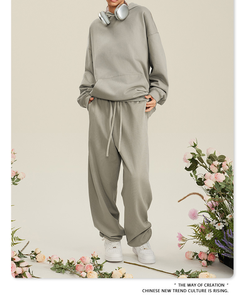 High quality heavy wool circle hoodie American solid color girls all set hoodie spring and autumn hoodie