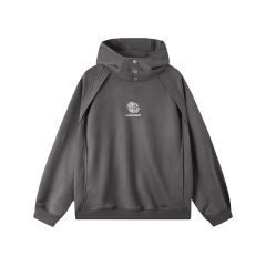 Spring 2024 Turtleneck American Suede warm hoodie Embroidered loose High street couple hoodie