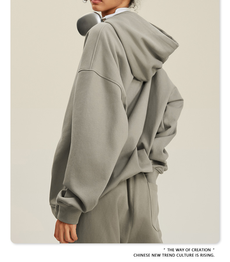 High quality heavy wool circle hoodie American solid color girls all set hoodie spring and autumn hoodie