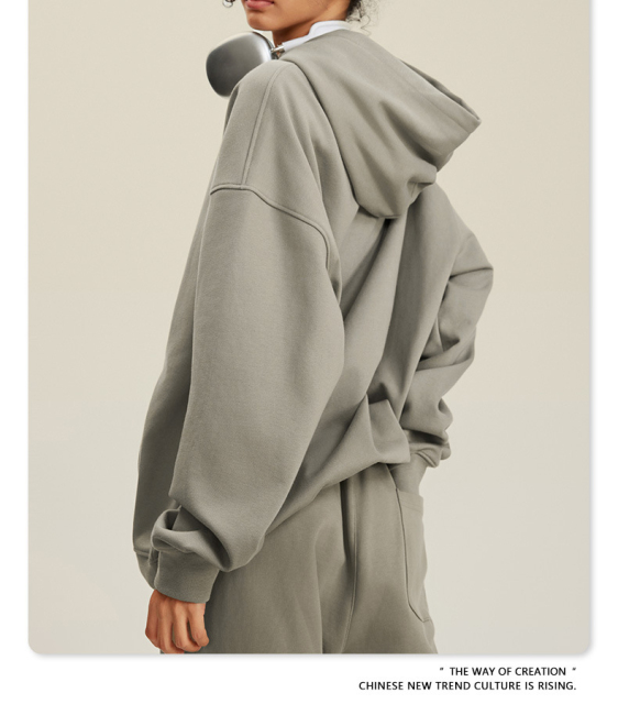 High quality heavy wool circle hoodie American solid color girls all set hoodie spring and autumn hoodie