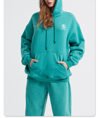 Autumn/Winter 2024 new 360g polar fleece solid color hoodie set loose and fleece hoodie