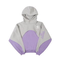 Men's 2024 autumn/winter new fashion color matching hoodie plus fleece drop shoulder hoodie for men and women