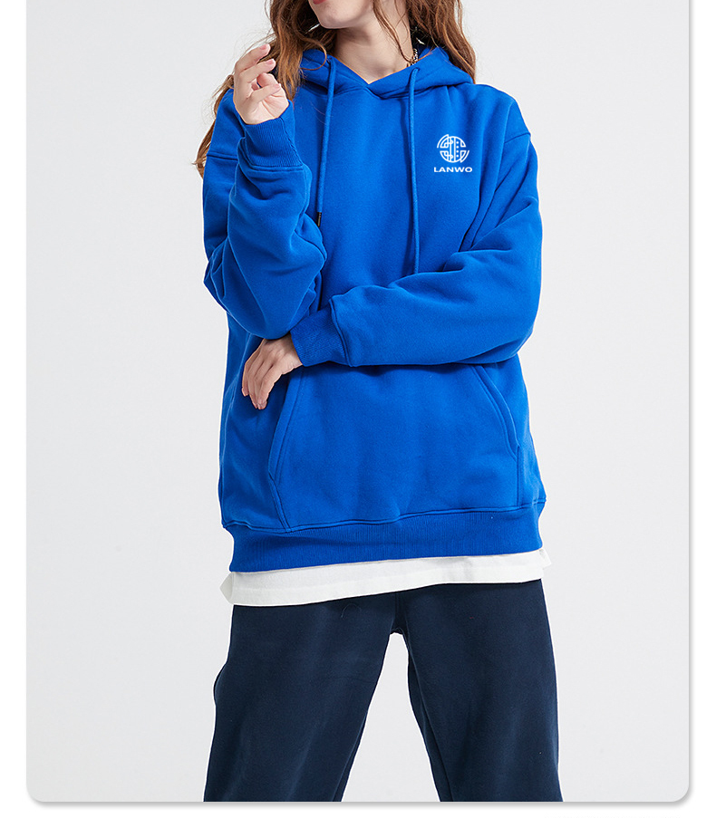 Autumn/Winter 2024 new 360g polar fleece solid color hoodie set loose and fleece hoodie