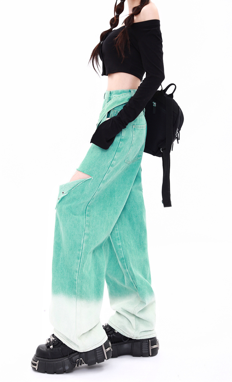 Dopamine in the fall 2024 new ripped American Hottie jeans fashion straight pants women