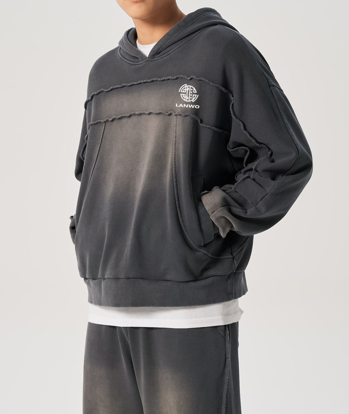 Fashion hoodie custom autumn and winter men's long-sleeved American retro hoodie