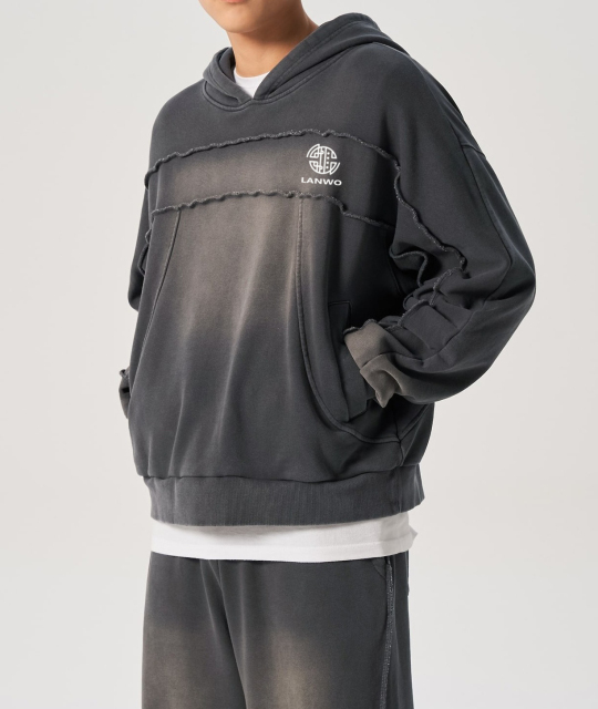 Fashion hoodie custom autumn and winter men's long-sleeved American retro hoodie