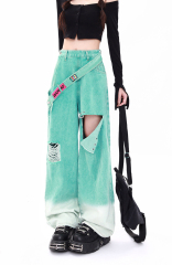 Dopamine in the fall 2024 new ripped American Hottie jeans fashion straight pants women