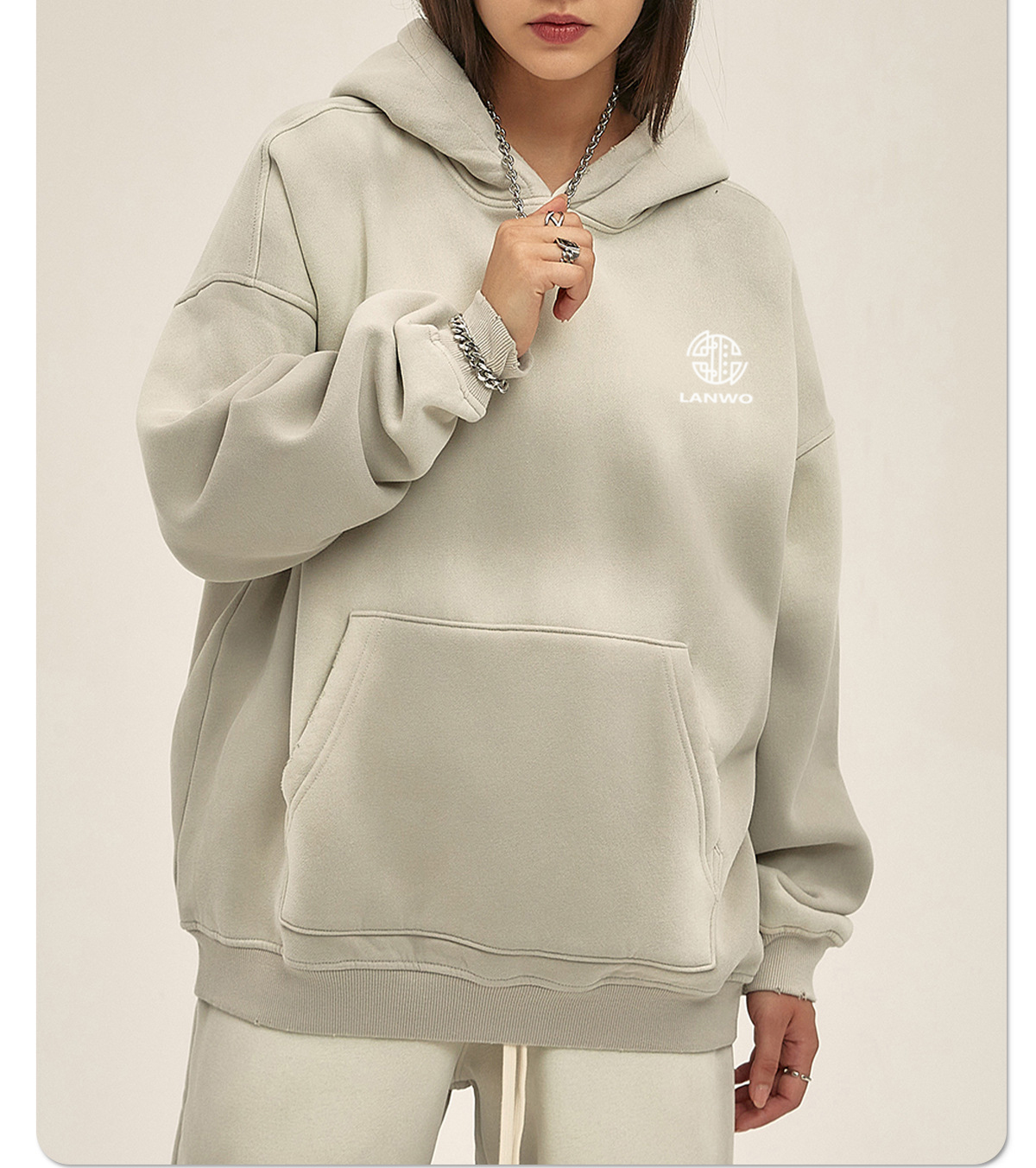 Autumn/Winter 2024 new solid color blank plus fleece thickened 360g spray dyed old hoodie for men and women