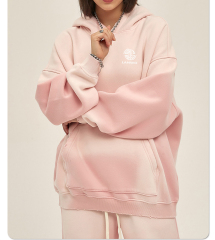 Autumn/Winter 2024 new solid color blank plus fleece thickened 360g spray dyed old hoodie for men and women