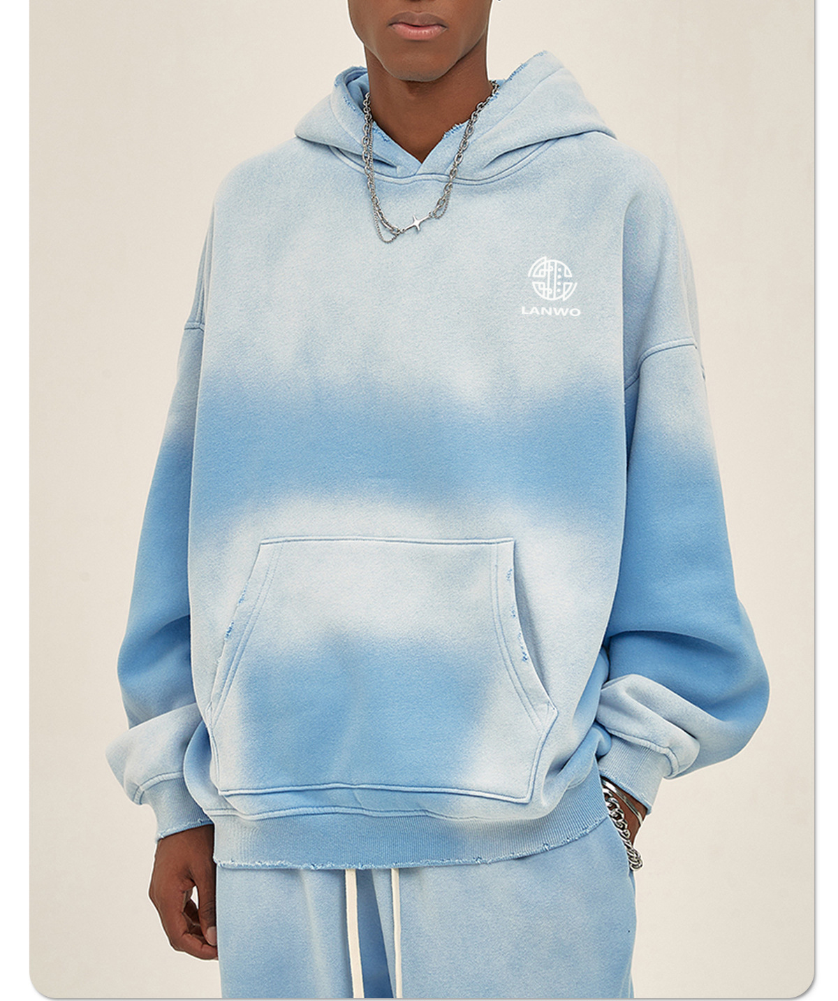 Autumn/Winter 2024 new solid color blank plus fleece thickened 360g spray dyed old hoodie for men and women