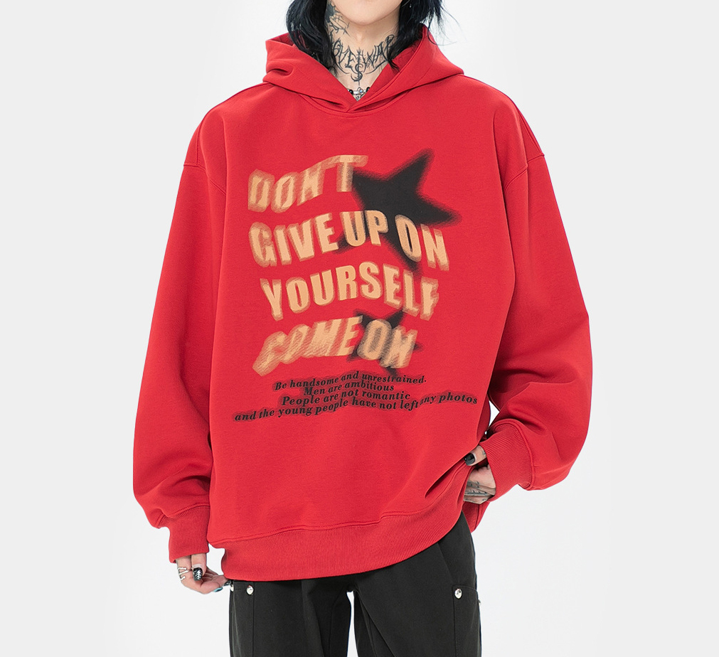 Spring and Autumn fashion printed American couple hoodie fashion hooded loose jacket