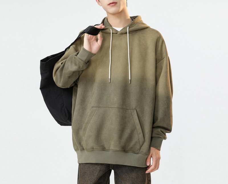 2024 Heavy gradient hoodie couple loose fashion brand American retro spring and autumn hoodie
