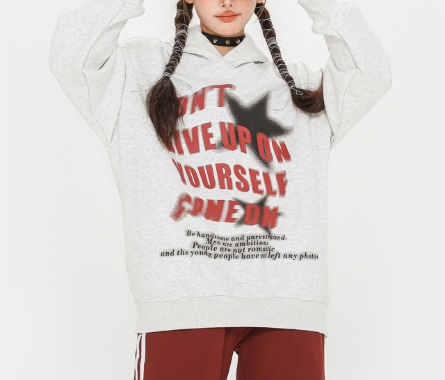 Spring and Autumn fashion printed American couple hoodie fashion hooded loose jacket