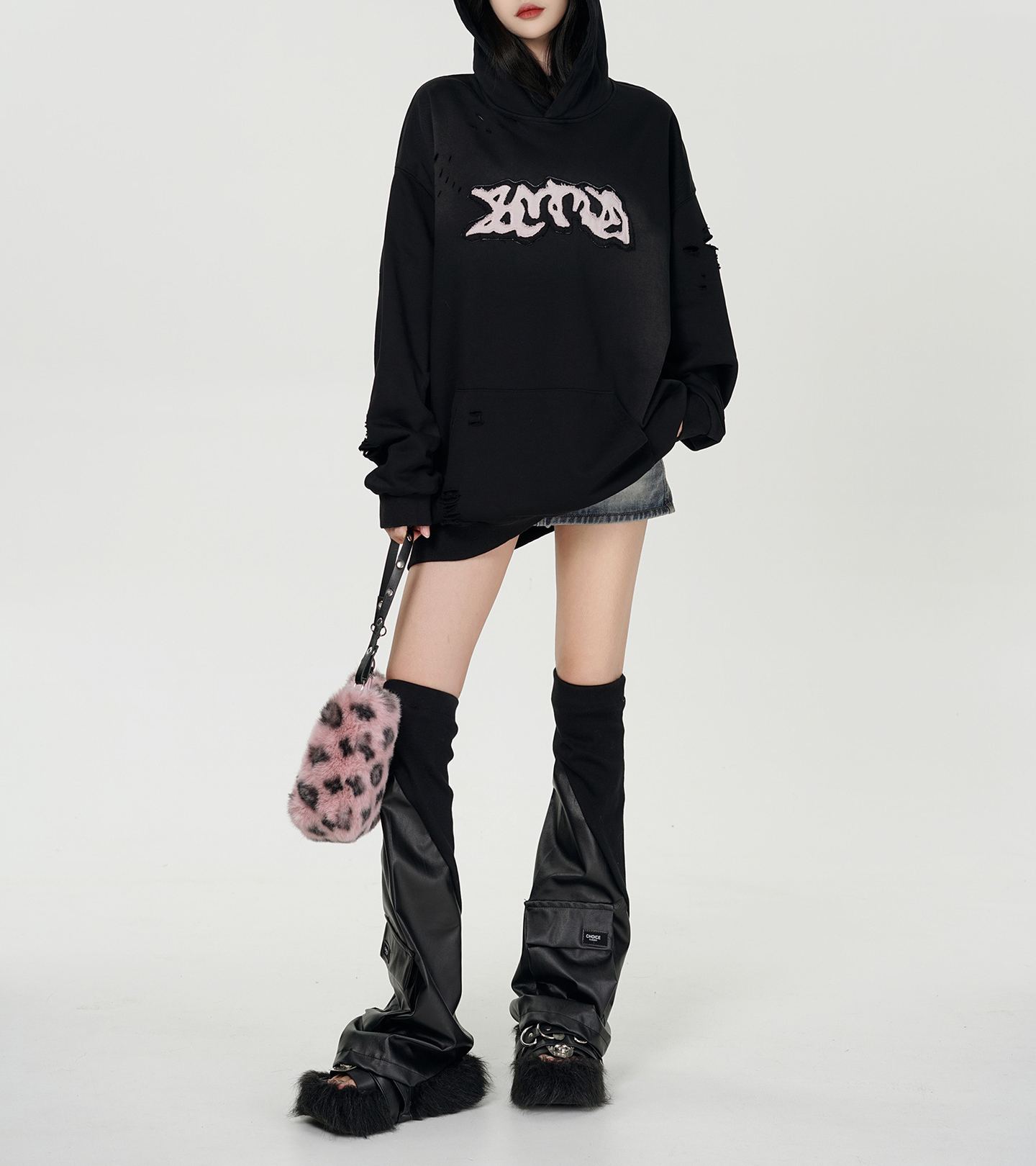 Lovers clothing autumn and winter heavy American vintage wash water to do old holes in the hoodie new cloth embroidery hoodie