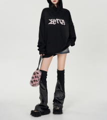 Lovers clothing autumn and winter heavy American vintage wash water to do old holes in the hoodie new cloth embroidery hoodie