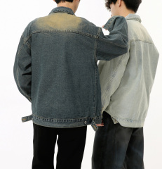 Fall 2024 new American vibe retro do old worn fashion denim jacket