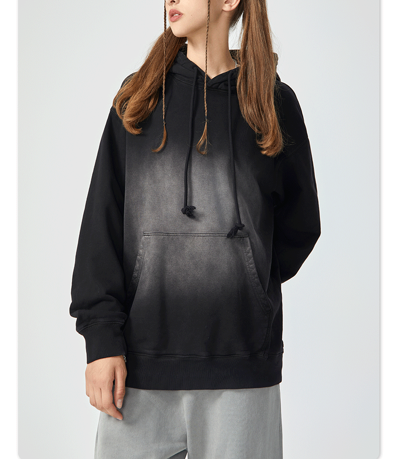 Tide brand 2024 fall American tide brand retro hoodie men gradual casual wash to make old lovers hoodie