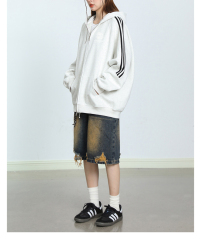 American blockbuster brand three stripes hoodie women's spring and fall casual coat