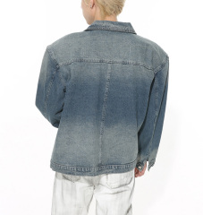 Spring 2024 new American retro gradient design non-removable shoulder pad jacket