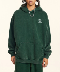 2024 Autumn and winter loose plus fleece thick washed hoodie trend sports hoodie men