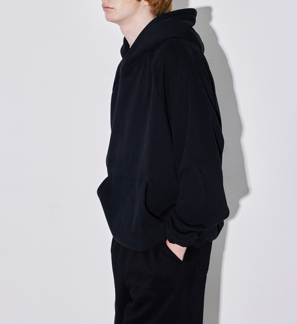 420g Chinese cotton brush composite Austrian grain fleece thickened tide brand pull-over hoodie solid color fleece hoodie men